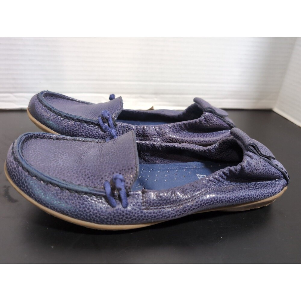HUSH PUPPIES HPO2 FLEX BLUE LEATHER SLIP-ON SHOE US SIZE 6.5M EUC